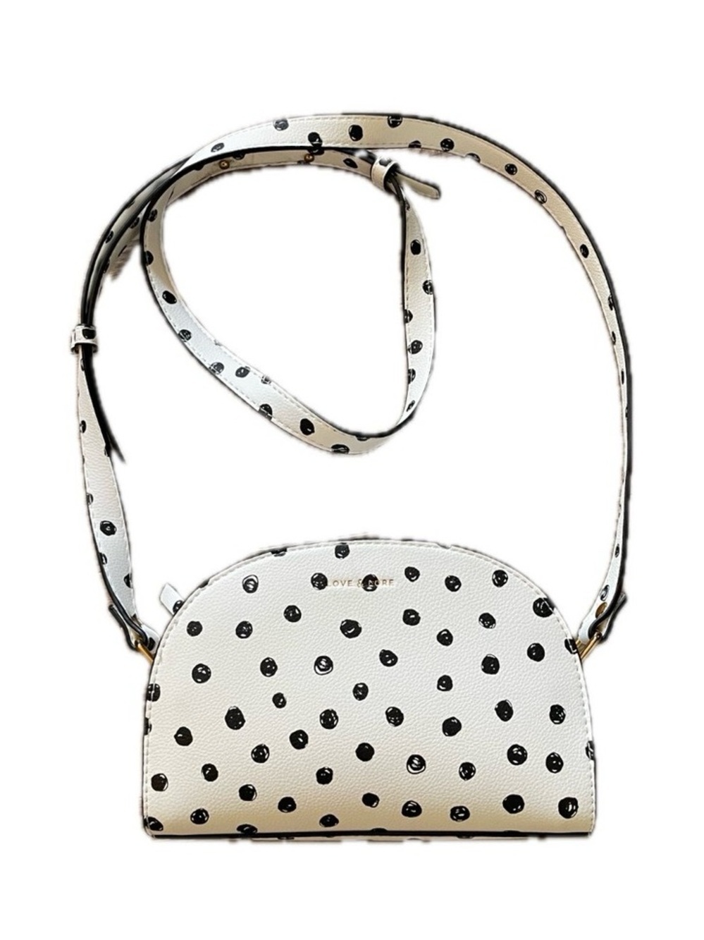 Love & Lore Polka Dot White Leather Crossbody Bag NWT